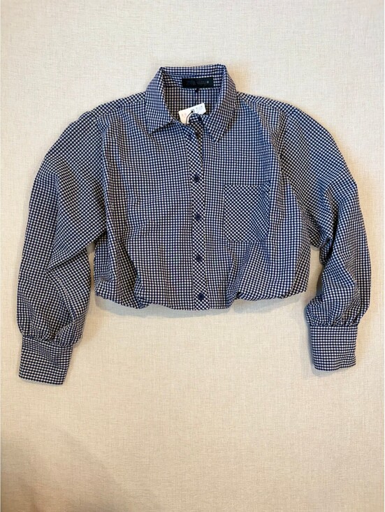 Zara Tops - NWT ZARA GINGHAM BALLOON SHIRT - Size Extra Small